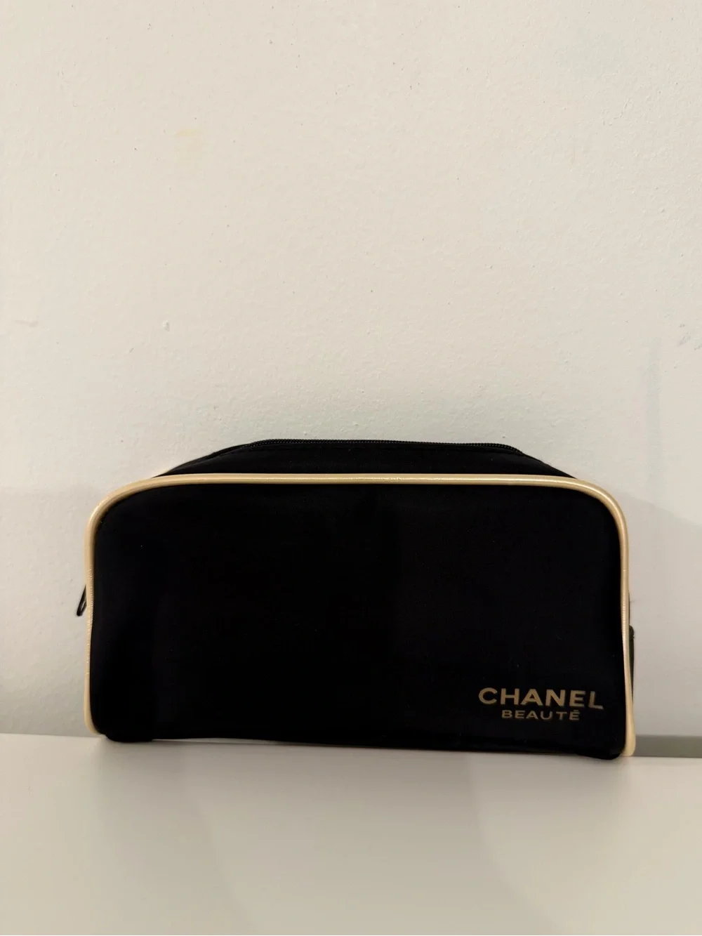 Vintage Chanel Black Nylon Makeup Pouch